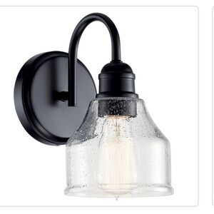 New Kichler Avery Elegant Black Wall Sconce Light Fixture
